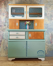 1170 Buffetschrank Retro - Creme / Blau